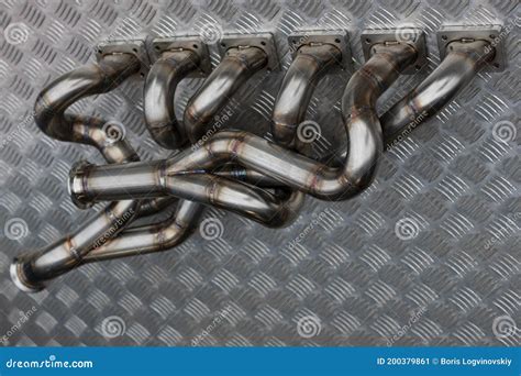 Car Engine Exhaust Manifold Stainless Steel Stock Image Image Of Sony