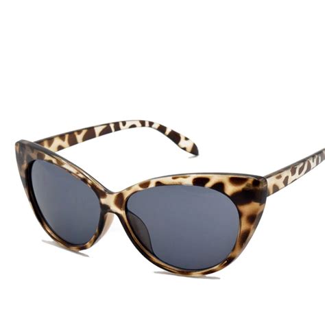 Leopard Triangle Cat Eye Sunglasses Women Classic Brand Designer Clear