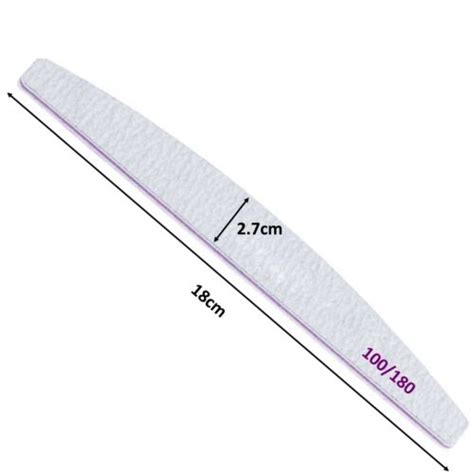 Nail Files 100180240 Grit Half Moon Emery Board Buffer File Diamond