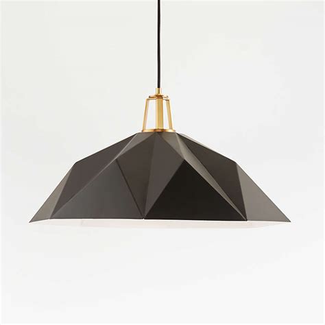 Maddox Black Faceted Large Pendant Light With Brass Socket Reviews Crate And Barrel