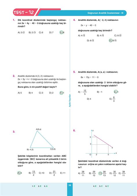 11 Sınıf Matematik Modülleri 2 Modül Analitik Geometri Nesibe Aydın