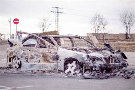 Burnt out car 4 stock photo. Image of explosion, burnt - 90211426