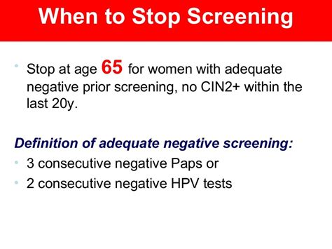 Cervical Cancer Screening Guidelines 2013