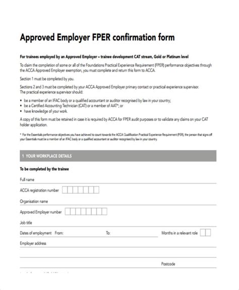 Free 9 Employee Confirmation Forms In Pdf Ms Word