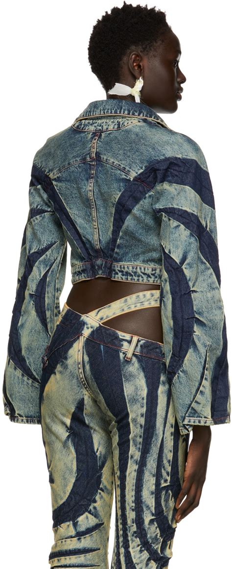 Masha Popova Ssense Exclusive Indigo Dirty Denim Cropped Jacket Masha