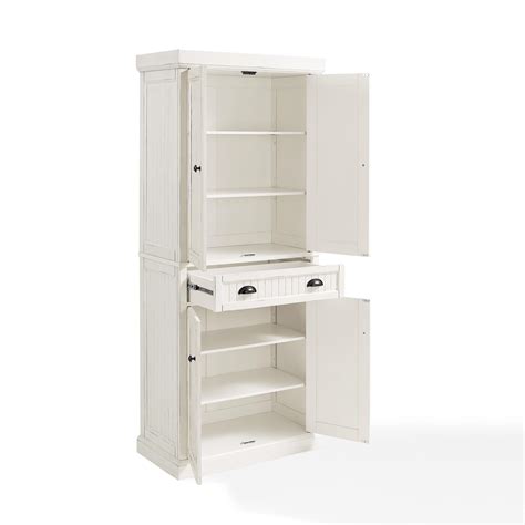 Crosley Seaside 72 Kitchen Pantry Distressed White Finish