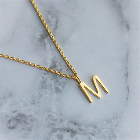 Gold Initial Necklace Pendant Delicate Initial Necklace Carrie