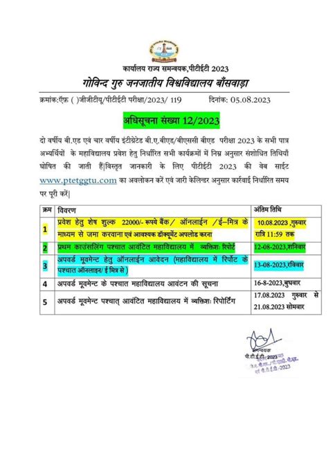 2 Years 4 Years Rajasthan PTET Counselling Dates 2023 Registration