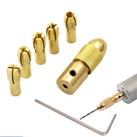 7pcs Set 2 2 35 3 17mm Brass Dremel Drill Collet Mini Drill Chucks For Electric