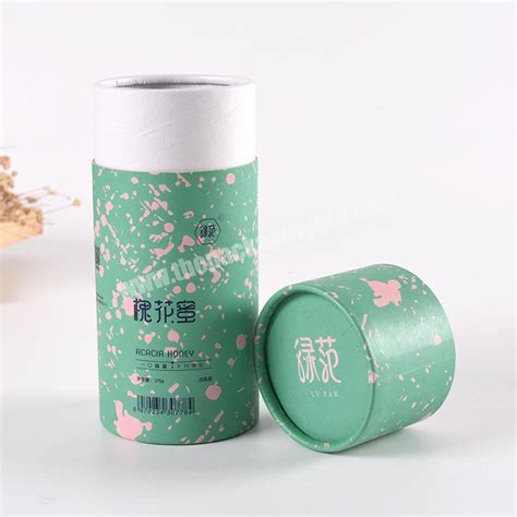 Customized Recycled Food Grade Cardboard Container Tea Packaging Round