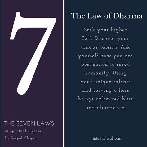 The 7th Law Of Spiritual Success Dharma Into The Soul