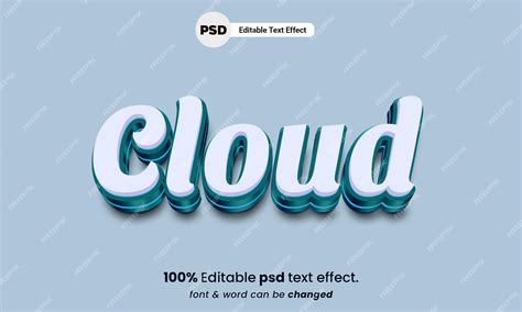 Premium Psd Cloud 3d Editable Psd Cloud Text Effect