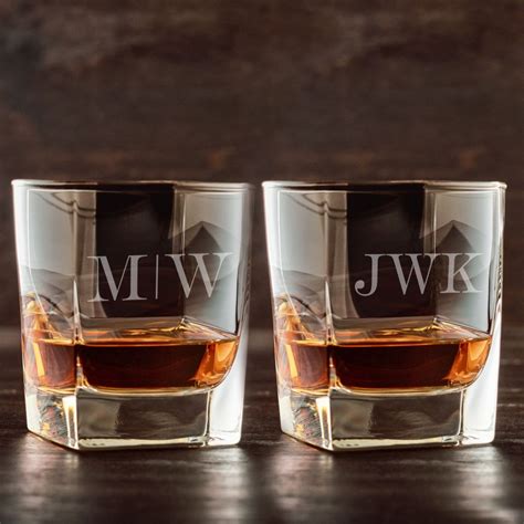 Monogrammed Whiskey Glass Personalized Whiskey Glass Sold By Stripped