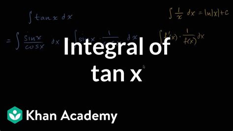 Integral Of Tan X YouTube