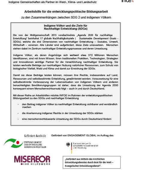 Arbeitshilfe Sdg Infoe Institut F R Kologie Und Aktions Ethnologie