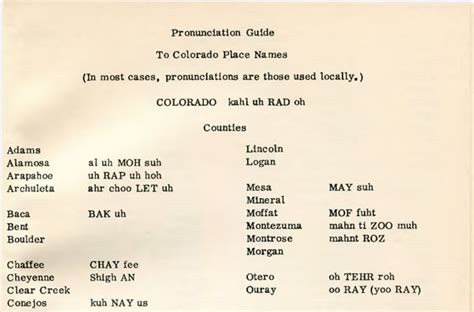 Pronunciation guide for Colorado – Colorado Virtual Library