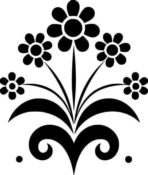 Flower, Black and White Vector illustration 34809096 Vector Art at Vecteezy