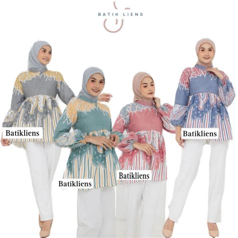 Jual Blouse Lengan Balon Motif Terbaru Shopee Indonesia