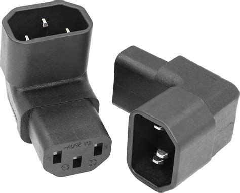 C14 To C13 Power Adapter YACSEJAO IEC 320 Male C14 To 90 Degree UP