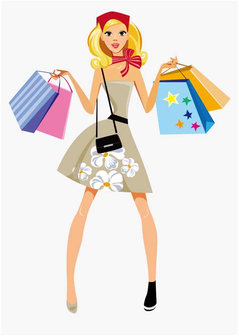 Mall Clipart Lady Shopping - Women Shopping Cartoon Png, Transparent Png , Transparent Png Image ...