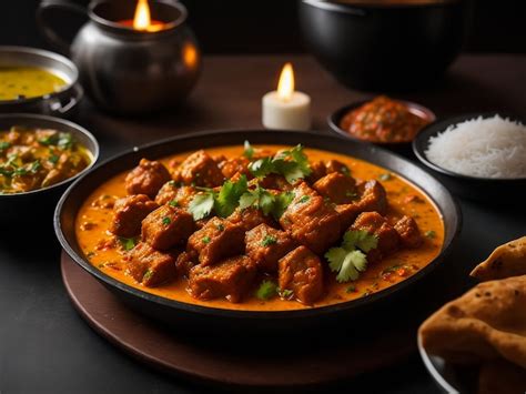 Premium AI Image Murgh Makhani Butter Chicken Tikka Masala Served