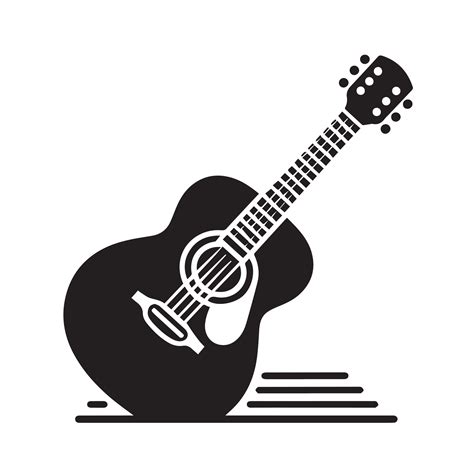 Silhouette Of Guitar Icon Isolated In White 46794230 Vector Art At Vecteezy