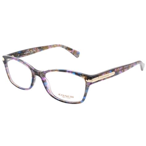 Coach Hc 6065 5288 Confetti Purple Plastic Rectangle Eyeglasses 51mm 725125932219 Ebay