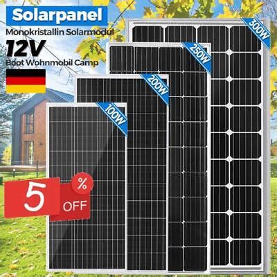 100W 200W 250W 300W Solarpanel Solarmodul 12V Monokristallin Wohnmobil