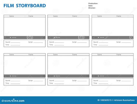 Storyboard Template for Film Story Stock Vector - Illustration of background, episode: 108369515