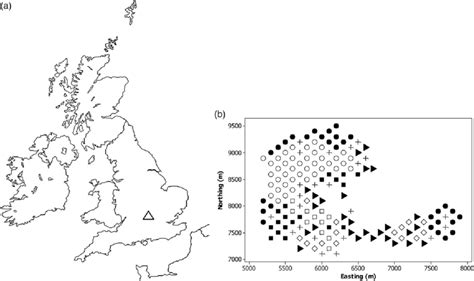 (a) Location of Wytham Woods. (b) The distribution of the plots across... | Download Scientific ...