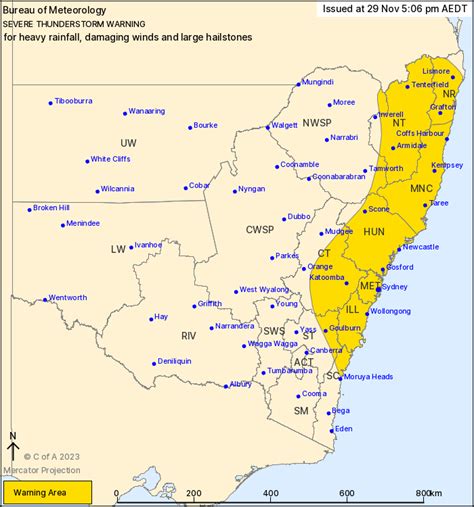 Nsw Severe Thunderstorm Warning Large Hail Damaging Winds Heavy Rain