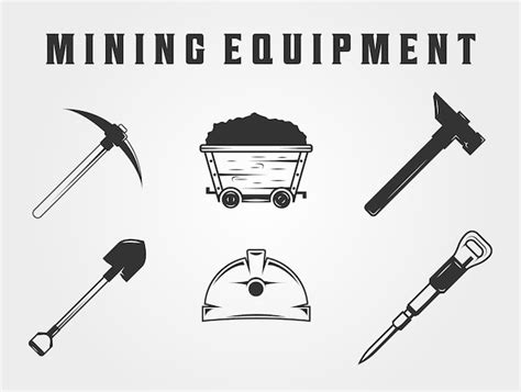 Premium Vector Set Of Mining Illustration Icon Vector Template Bundle