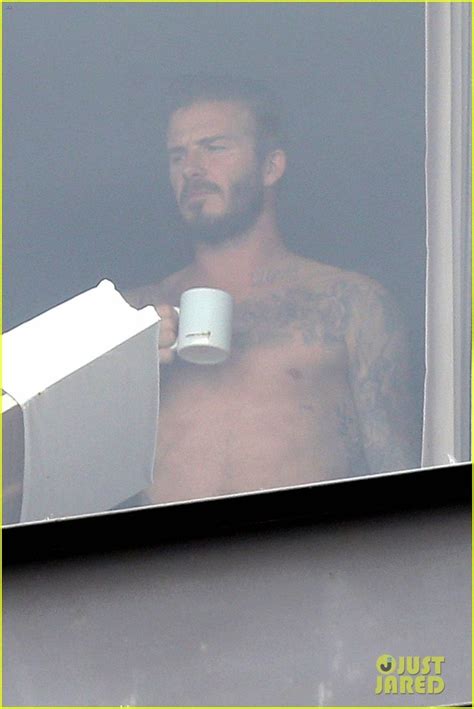 David Beckham Goes Shirtless On His Balcony In Rio David Beckham Goes