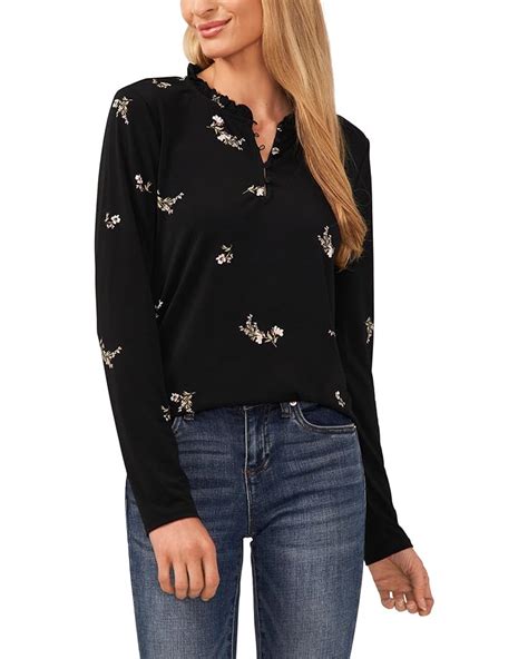 Women S Cece Long Sleeve Printed Knit Blouse Pm