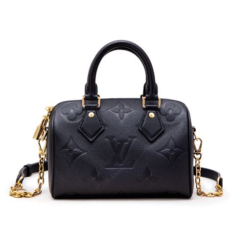 Louis Vuitton Black Giant Monogram Empreinte Speedy Bandoulière 20 Gold