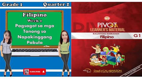 Filipino Grade 1 Quarter 2 Week 1 Melc Based Slm Pabula Pivot Grade 1 Youtube