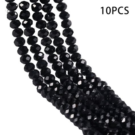 Lose Perlen Perlenteile Saiten Süß 10pcs Schwarzer Kristall 4mm 6 Mm