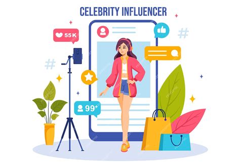 premium vector celebrity influencer vector illustration  posts