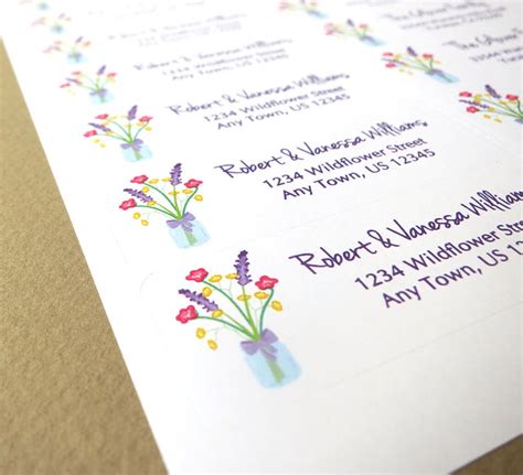 Flower Address Labels Wildflower Labels Return Address Etsy