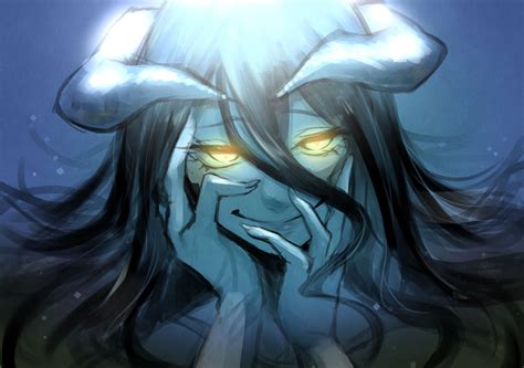 Glowing Eyes Hair Blowing In The Wind Albedo Overlord Yandere