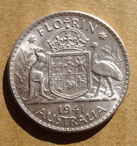 Australian One Florin Two Shillings Coin George Vi Vlc