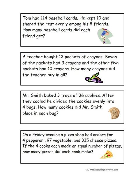 Multiple Choice Division Story Problems