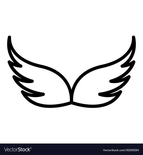 Retro wings icon outline style Royalty Free Vector Image