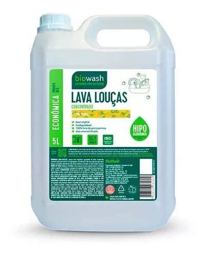 Detergente Lava Louças Erva Doce Biodegradável Biowash 5l Frete grátis