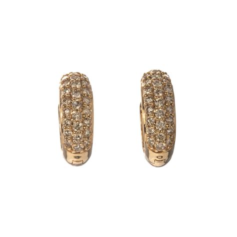 50ct Diamond Pavé 14k Yellow Gold Huggie Hoop Earrings