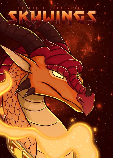 Hot Wings Of Fire Dragons Cartoon Poster