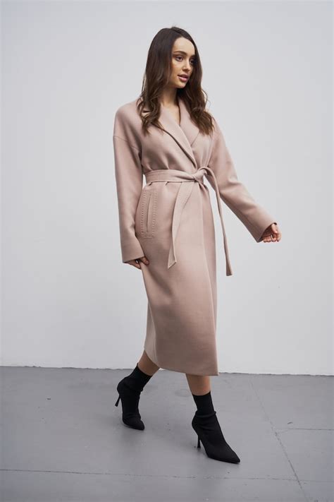 Taupe Coat Women Wool Coat Wool Coat Latte Long Latte Coat Etsy