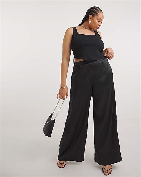 Satin Palazzo Trousers Simply Be