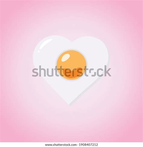 Cute Fried Egg Heart Shape Icon Stock Vector Royalty Free