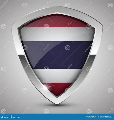 Eps10 Vector Patriotic Shield With Flag Of Thailand Stock Vector Illustration Of Business